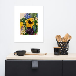 "Vase and Flowers" Closeup Art Poster From the JAM Collection